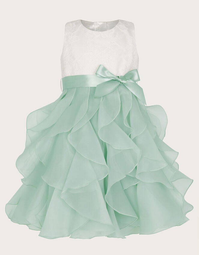Baby Lace Cancan Ruffle Dress, Green (SAGE), large
