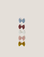 5-Pack Bow Hair Clips, , large