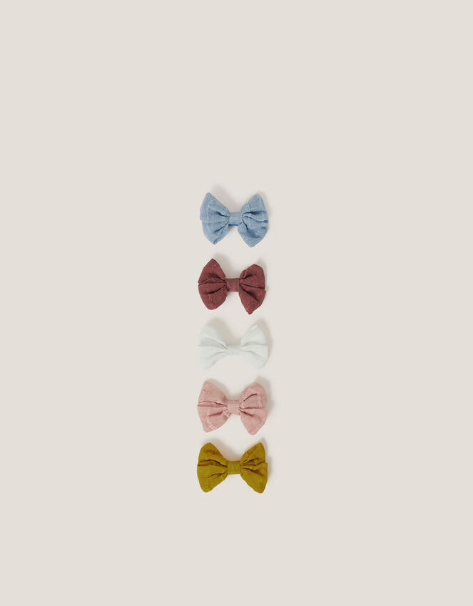 5-Pack Bow Hair Clips, , large