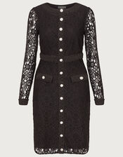 Lillian Lace Shift Dress, Black (BLACK), large
