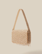 Fern Beaded Tassel Shoulder Bag, , large
