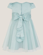 Baby Satin Bridesmaid Dress, Green (SAGE), large