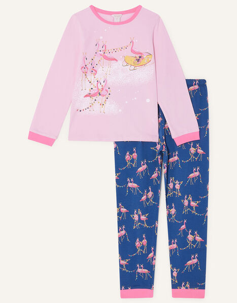 Festive Flamingo Pyjama Set Pink, Pink (PINK), large