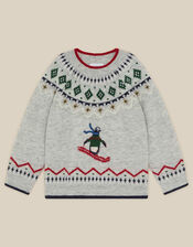 Penguin Fair Isle Jumper, Grey (GREY), large