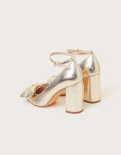 Cathy Bow Heeled Shoes, Gold (GOLD), large