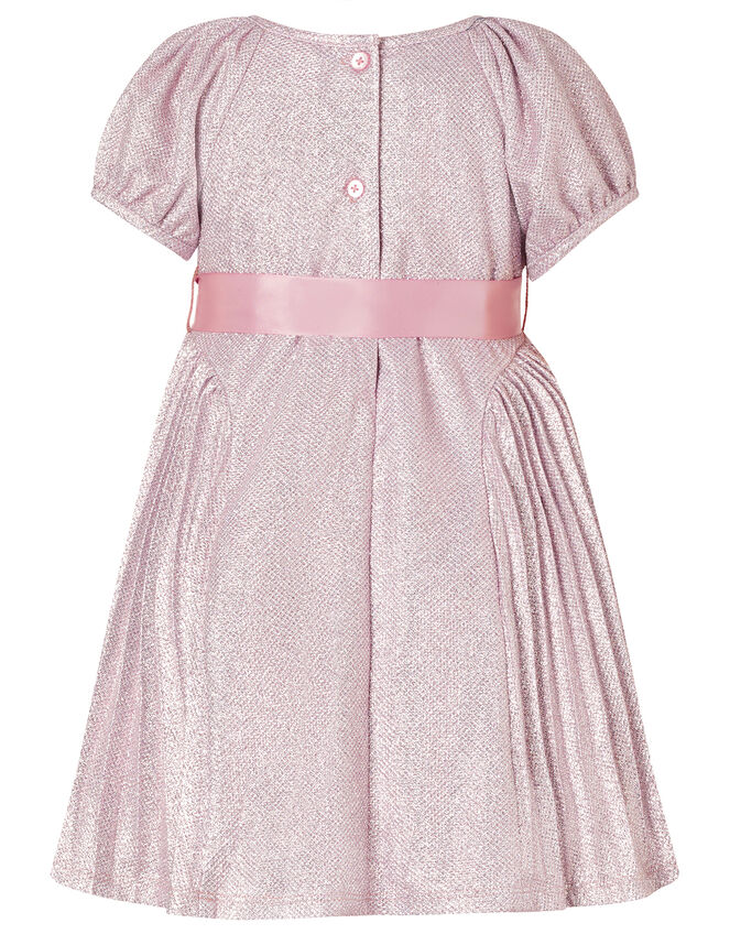 Baby Mercury Shimmer Pleated Dress, Pink (PINK), large