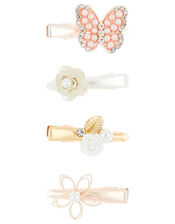 Flower and Butterfly Mini Hair Clip Set , , large