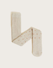 Heart Stud Tights, Camel (OATMEAL), large