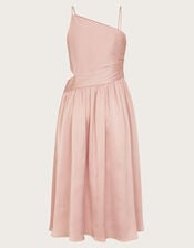Satin Cut-Out Prom Dress, Pink (PALE PINK), large