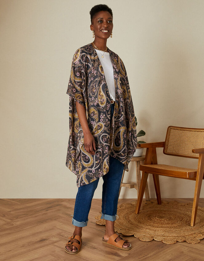 Paisley Print Cover Up in Recycled Polyester, , large