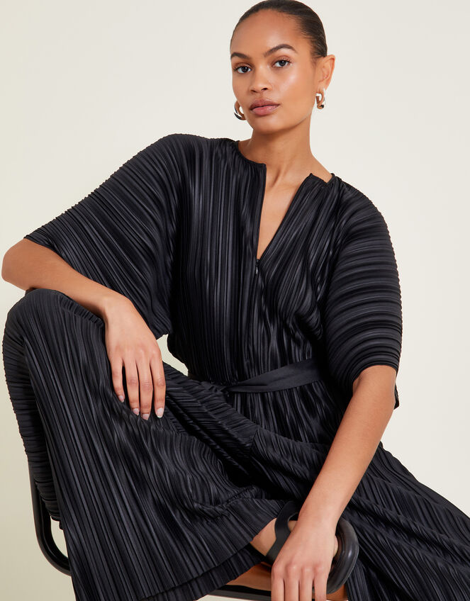 Polly Plisse Jumpsuit, Black (BLACK), large