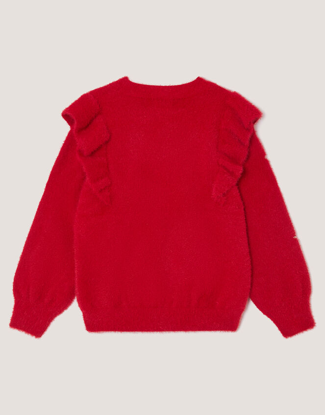 Cindy Ruffle Snowflake Jumper, Red (RED), large