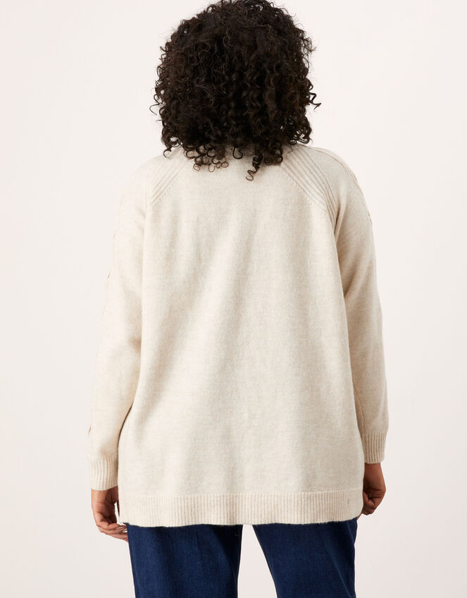 Plait Sleeve Detail Jumper, Ivory (IVORY), large