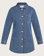 Mindy Longline Denim Jacket, Blue (DENIM BLUE), large