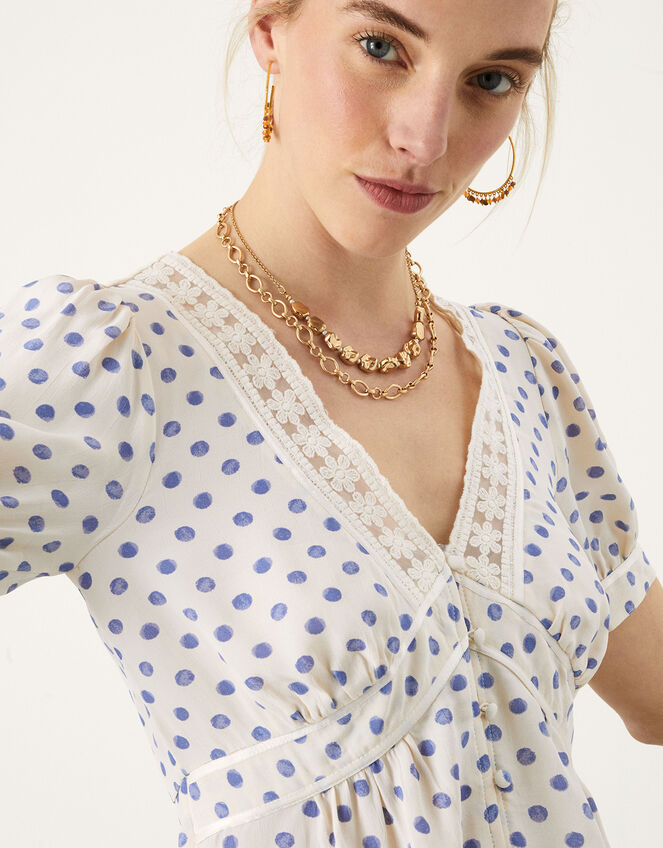 Patsy Polka Dot Tea Top, Ivory (IVORY), large