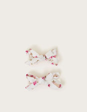 2-Pack Flower Bow Hair Clips, , large