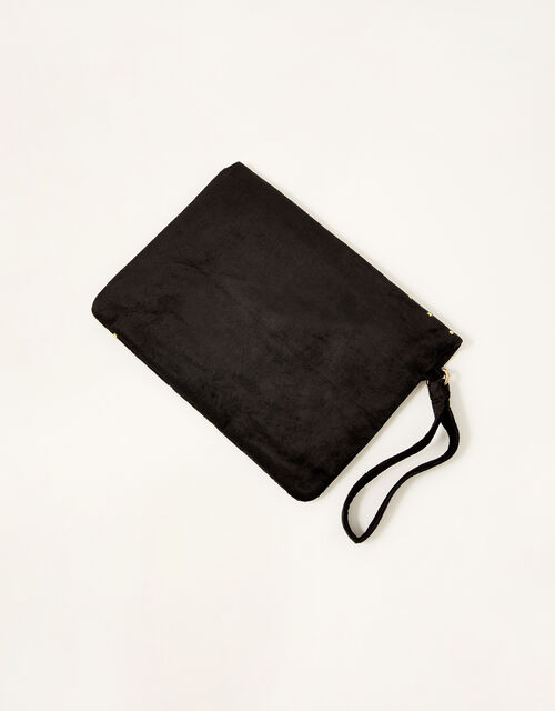 Velvet Embellished Clutch Bag , , large