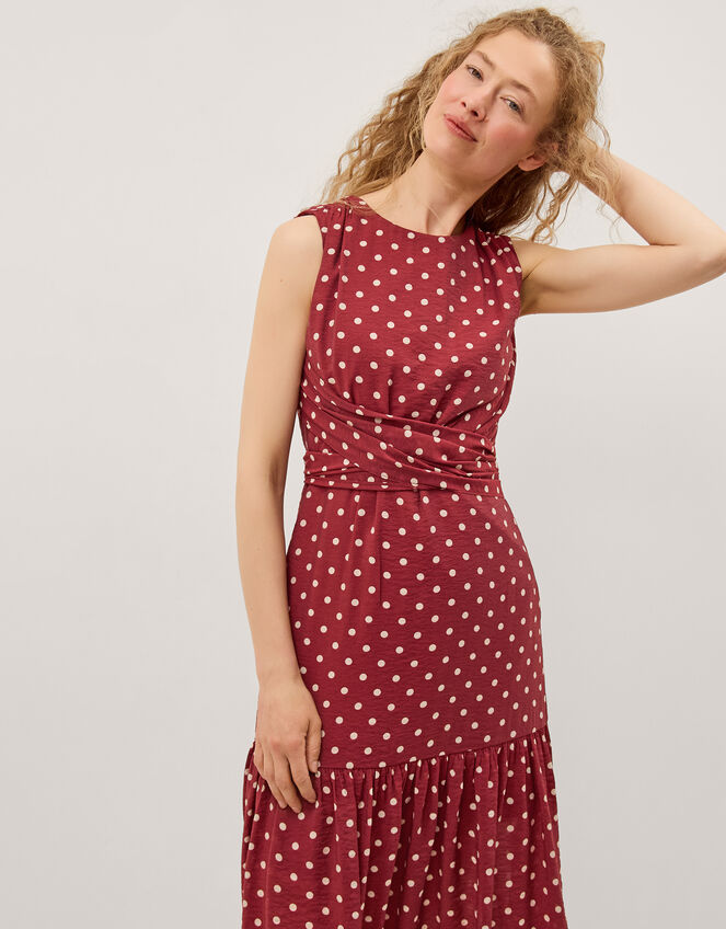 strapless open back dress Red Polka Dot Print Sleeveless Collared 50s Swing Tea Dress – Pretty Kitty  Fashion