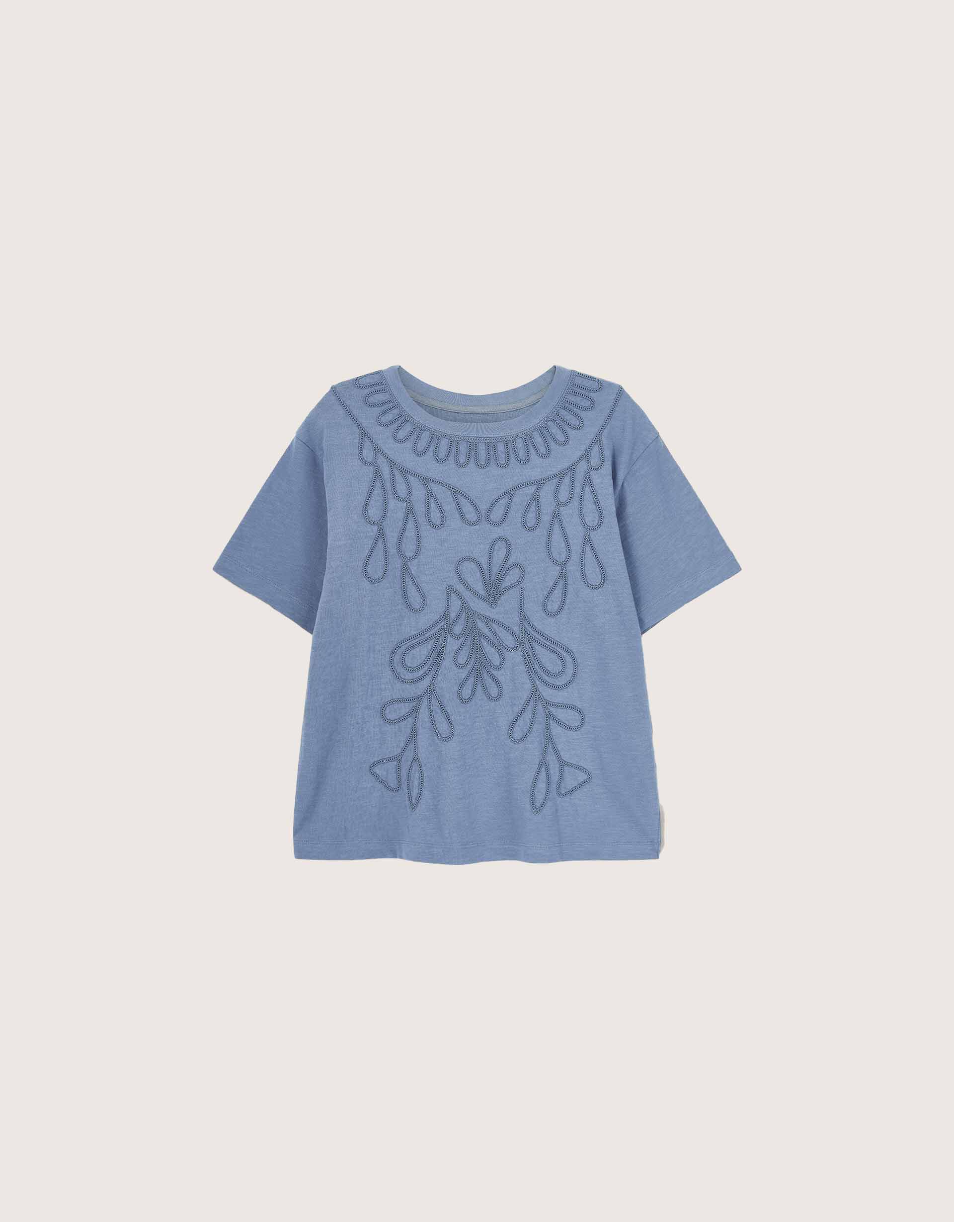 East Florence Floral Embroidered T-shirt, Blue (BLUE), large