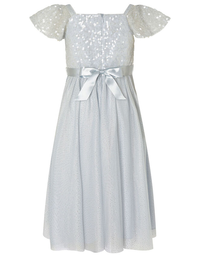 Truth Sequin Flutter Sleeve Dress Blue | Girls' Dresses | Monsoon UK.