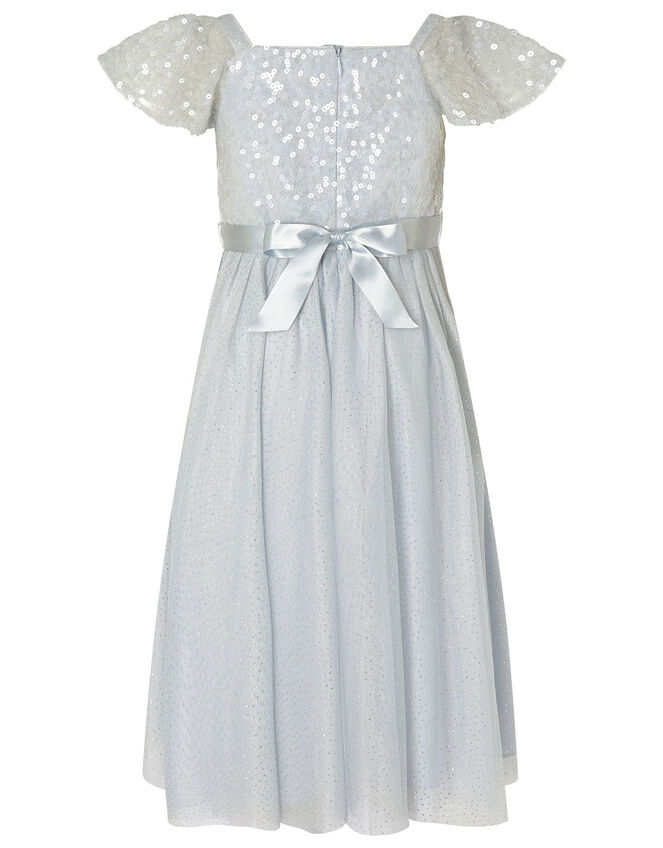 Truth Sequin Flutter Sleeve Dress, Blue (PALE BLUE), large