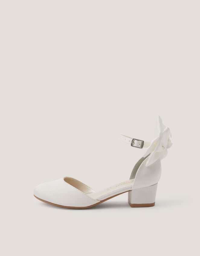 Sara Closed-Toe Bow Heels, Ivory (IVORY), large