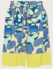 Abstract Print Shorts, Blue (TURQUOISE), large