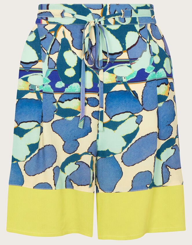 Abstract Print Shorts, Blue (TURQUOISE), large