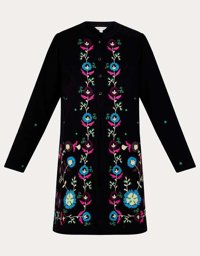 Kim Cord Embroidered Short Dress, Black (BLACK), large