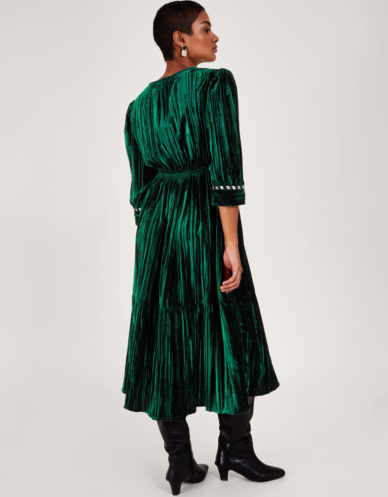 Penny Paisley Embroidered Dress Green Day Dresses Monsoon UK