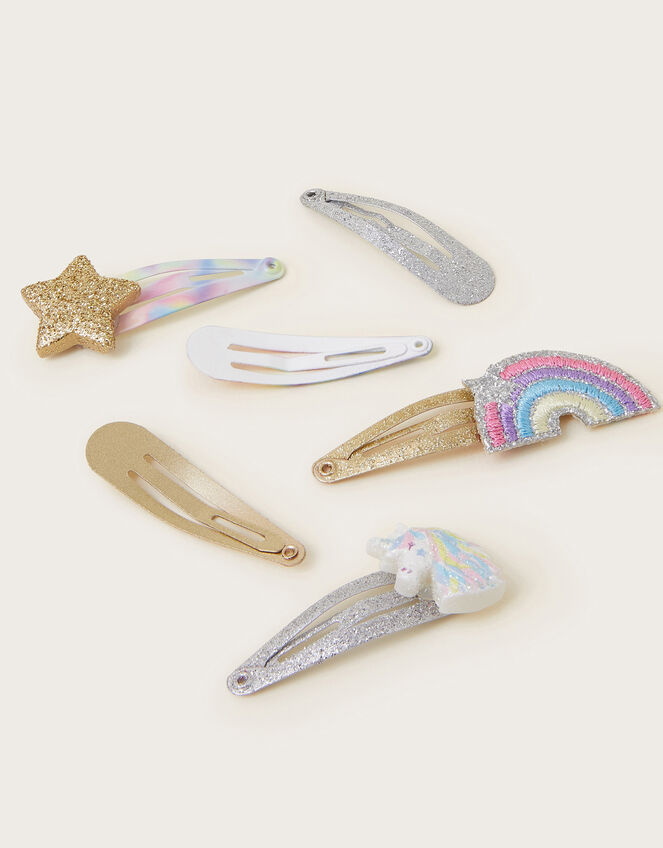 6-Pack Unicorn Hair Clips, , large
