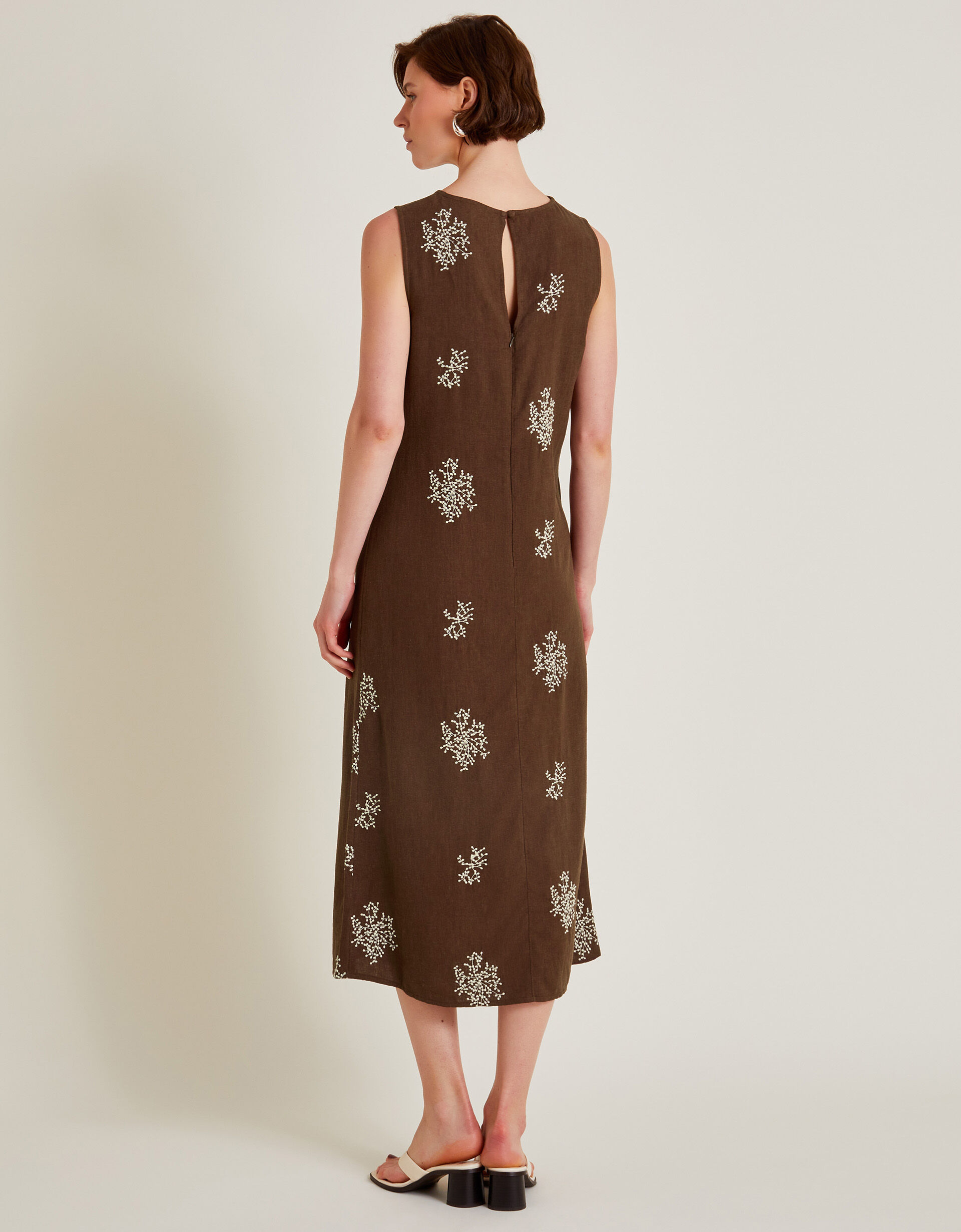 Aria Denim Embroidered Collar Dress main image 0