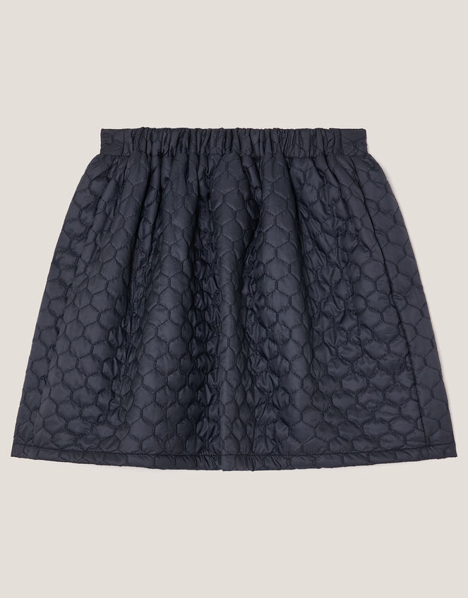 Bow Quilted Skirt, Blue (NAVY), large