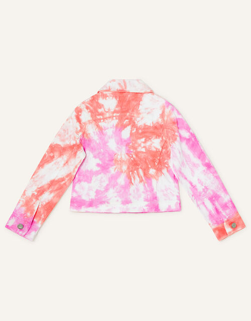 Tie Dye Denim Jacket with Sustainable Cotton, Pink (PINK), large