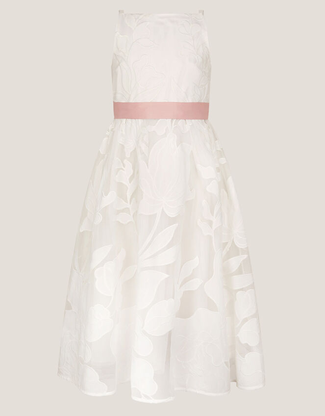 Floral Embroidered Maxi Party Dress, Ivory (IVORY), large