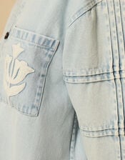 East Selma Embroidered Denim Jacket, Blue (LIGHT BLUE), large
