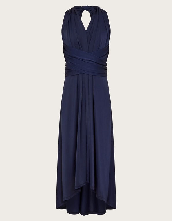 Tia Twist Front Prom Dress, Blue (NAVY), large