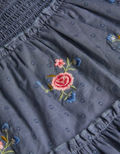 Floral Embroidered Rara Skirt, Blue (BLUE), large