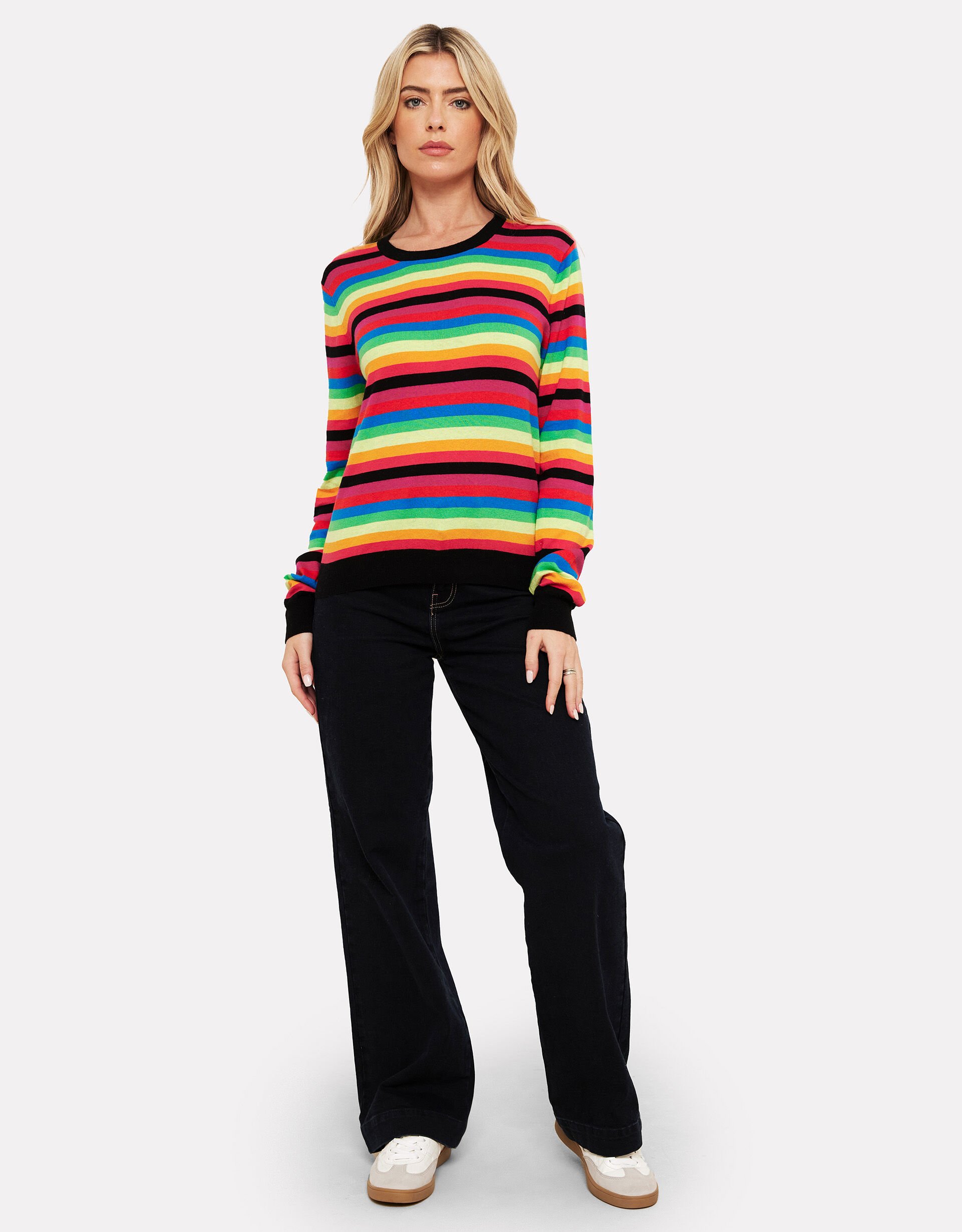 Rainbow sweater black on sale