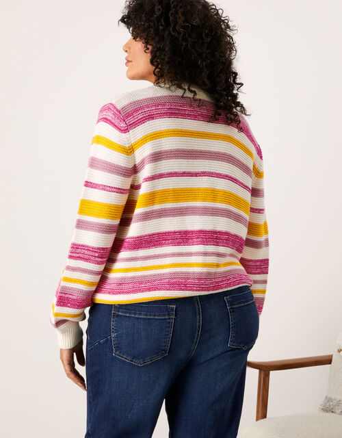Coloured Stripe Textured Cardigan, Multi (MULTI), large