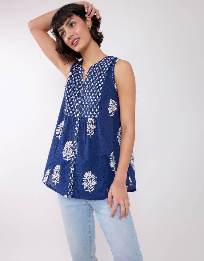 East Clover Top, Blue (NAVY), large