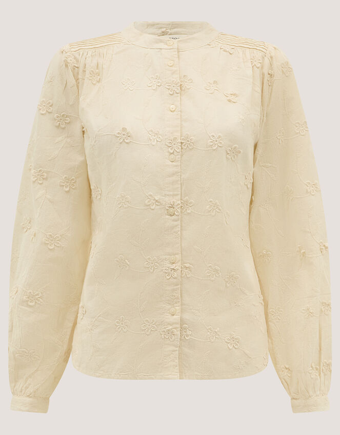 Mel Floral Embroidered Blouse Ivory