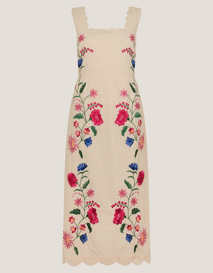 Agatha Shell Floral Embroidered Midi Dress
