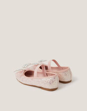 Sparkle Butterfly Ballet Flats, Pink (PINK), large