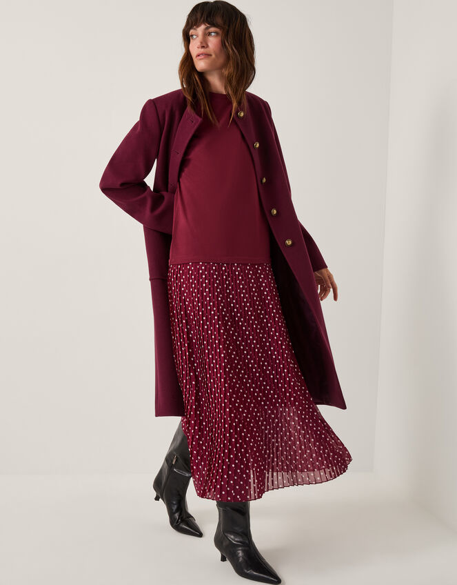 Senya Polka Dot Midi T-Shirt Dress, Red (BERRY), large