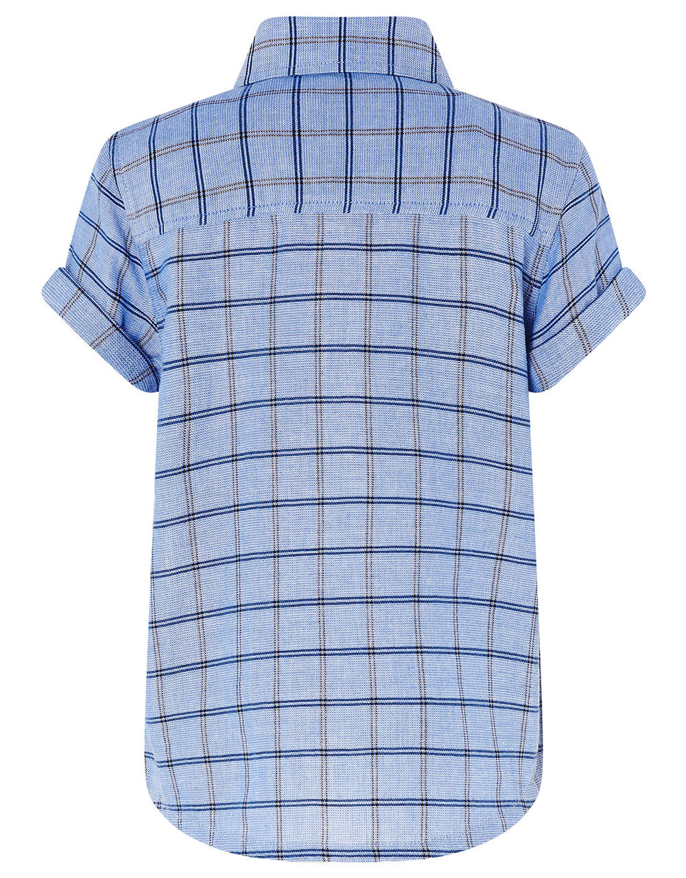Check Short Sleeve Shirt in Pure Cotton Blue | Boys' Tops & T-shirts ...