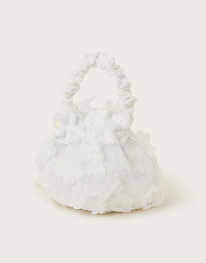 Flower Pouch Bag and Bow Hair Clip Set, , large