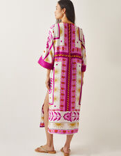 Tina Summer Floral Maxi Kaftan Dress, Pink (PINK), large