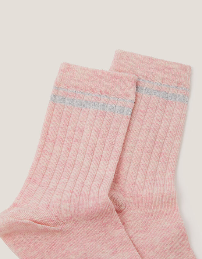 Sparkle Ribbed Socks, Pink (PINK), large
