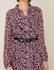 Floral Hanky Hem Shirt Dress, Pink (PINK), large
